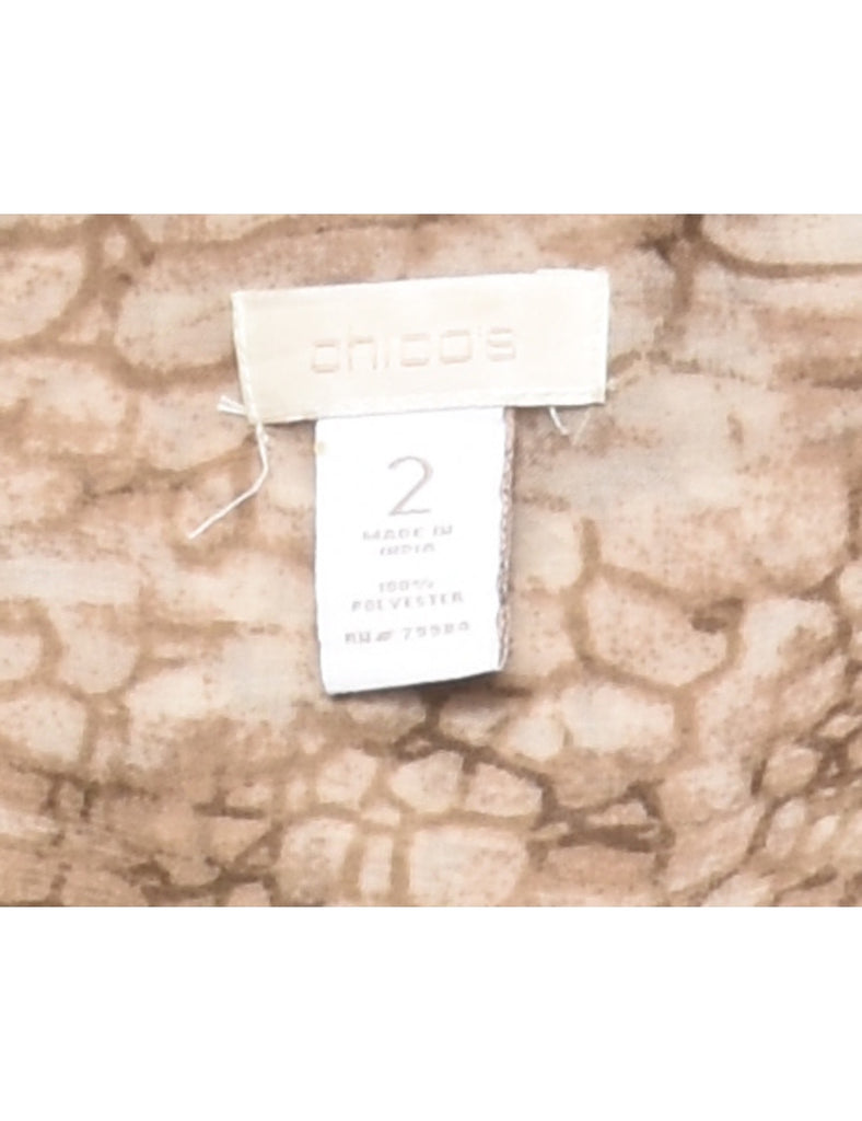 Light Brown Snakeskin Print Shirt - L