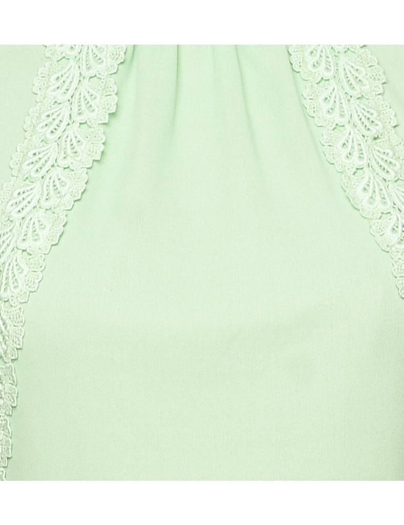 Light Green 1970s Maxi Dress - XS