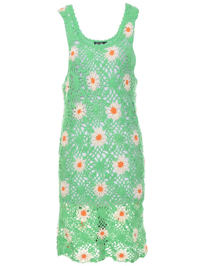Light Green Crochet Dress - M