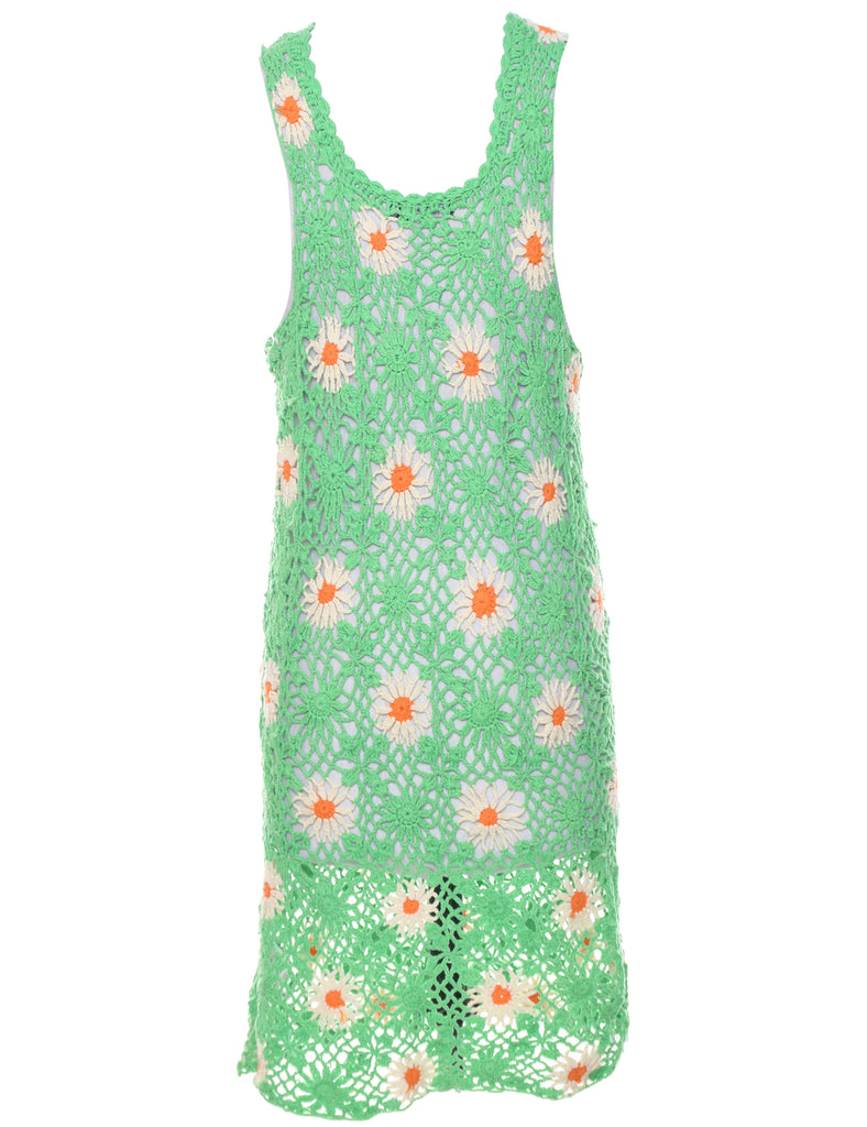 Light Green Crochet Dress - M