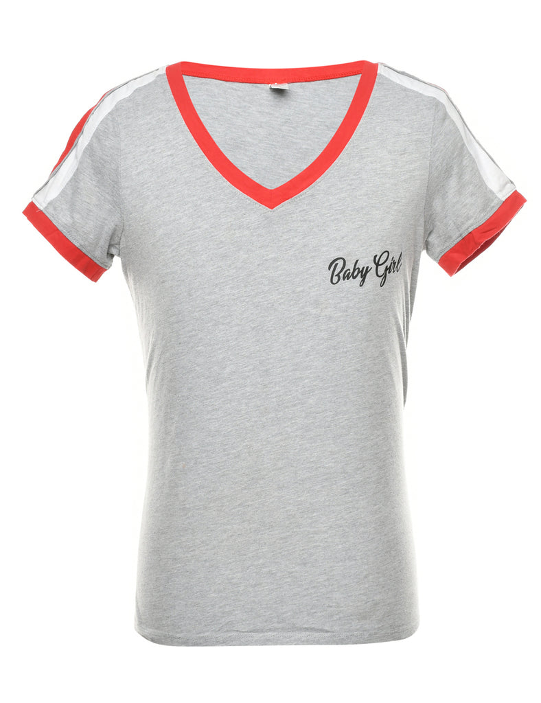 Light Grey Plain T-shirt - M