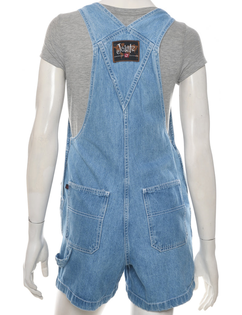 Light Wash Cropped Dungarees - W30 L3