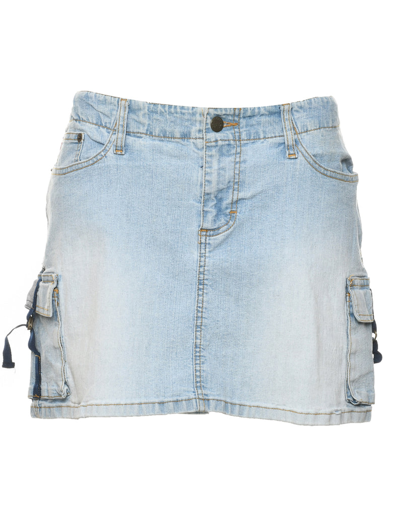 Light Wash Denim A-line Skirt - L