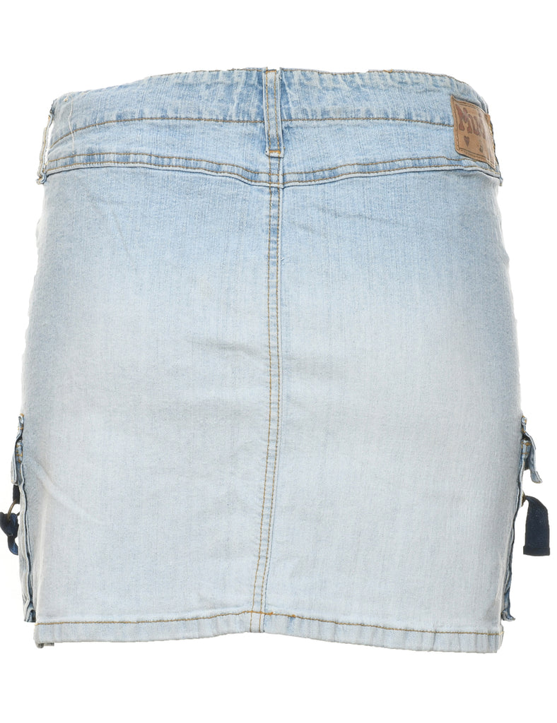 Light Wash Denim A-line Skirt - L