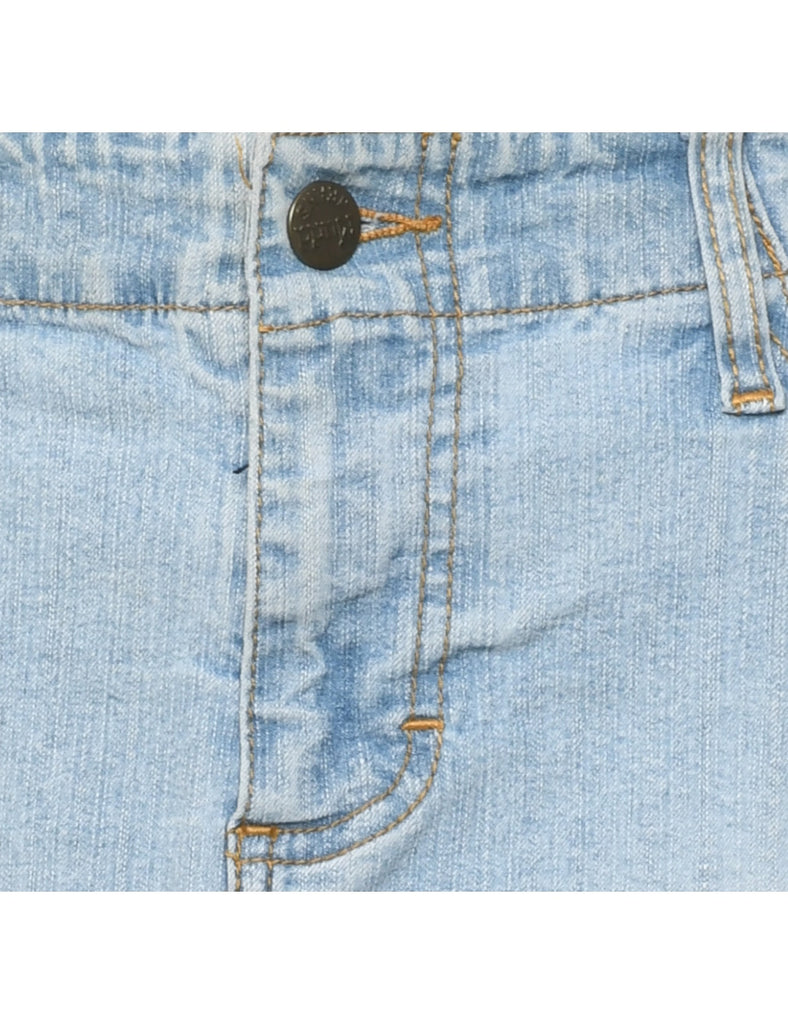 Light Wash Denim A-line Skirt - L