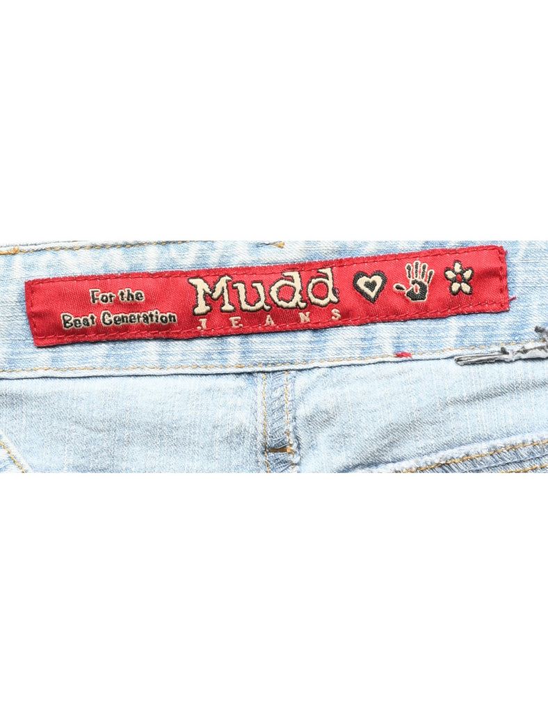 Light Wash Denim A-line Skirt - L