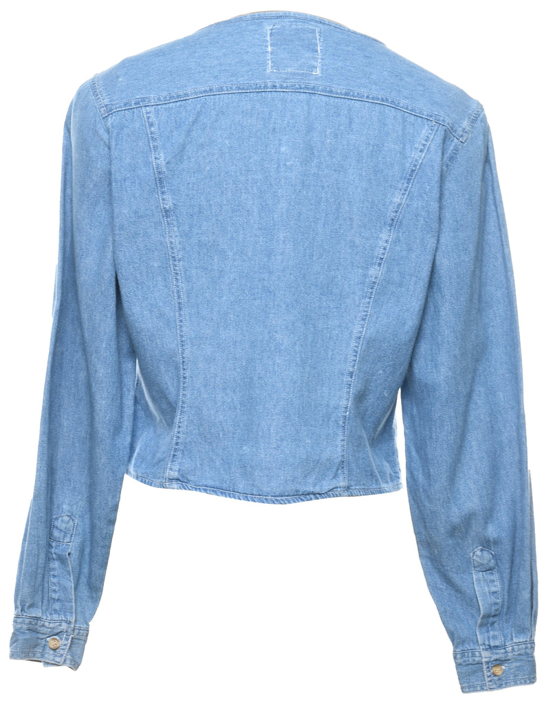 Light Wash Denim Blouse - M