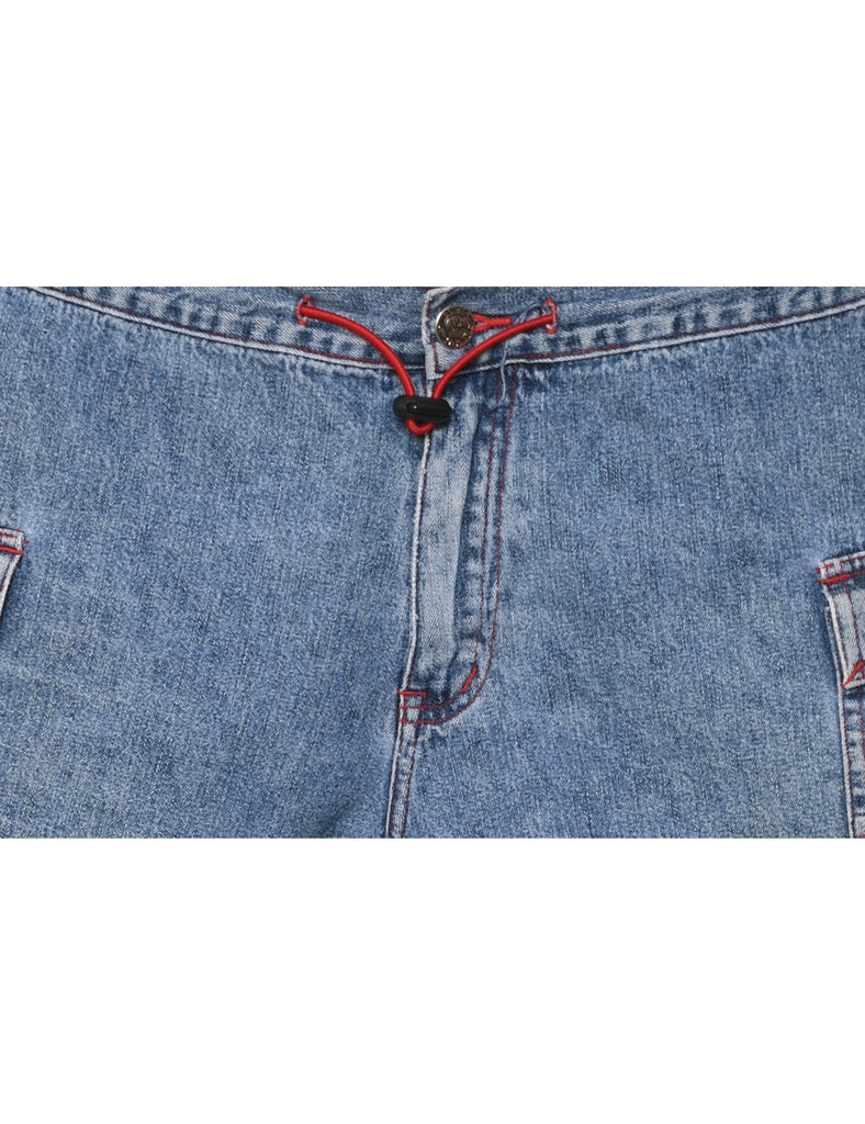 Light Wash Denim Cargo Shorts - W30 L3
