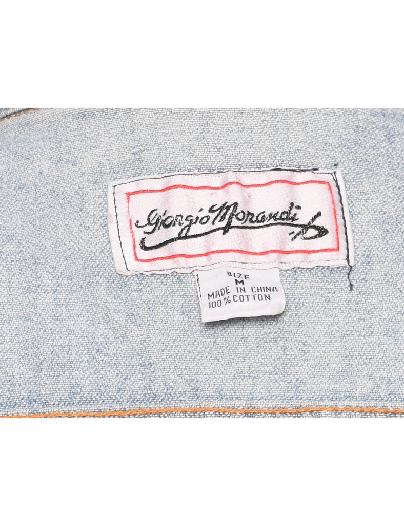 Light Wash Denim Jacket Vest - M
