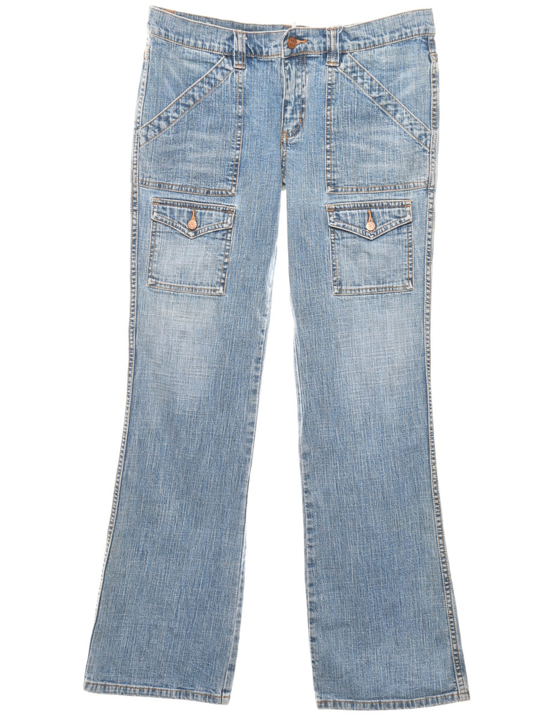 Light Wash Flared Bootcut Jeans - W32 L32