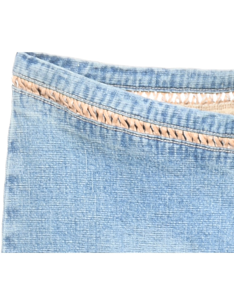 Light Wash Lace Up Detail Y2K Jeans - W30 L31