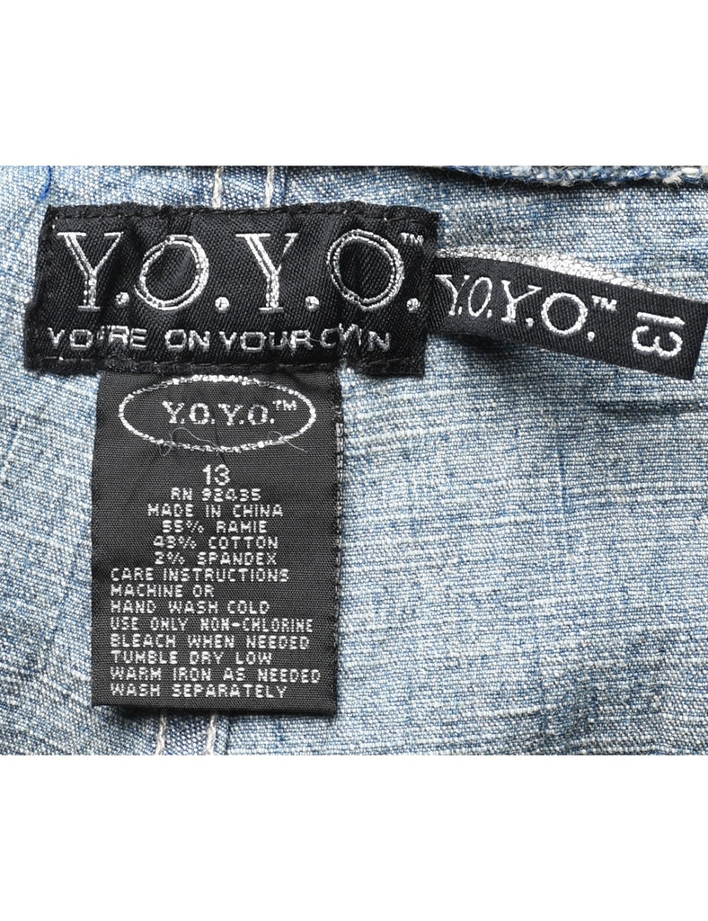 Light Wash Lace Up Detail Y2K Jeans - W30 L31