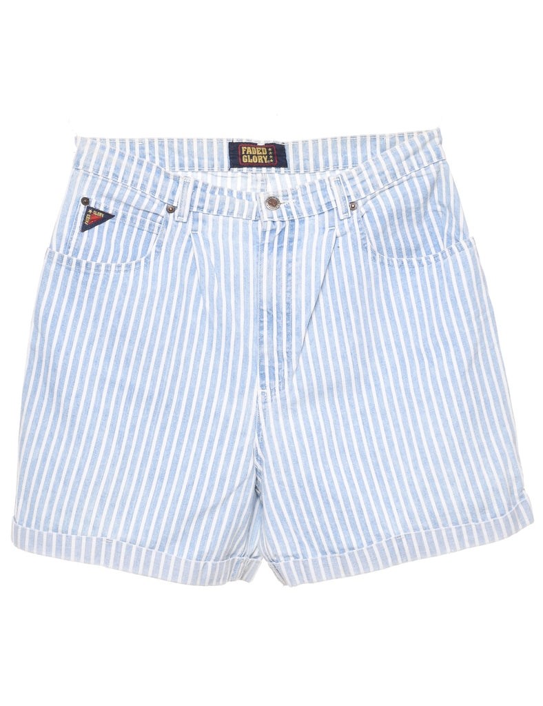 Light Wash Rolled Hem Denim Shorts - W32 L5