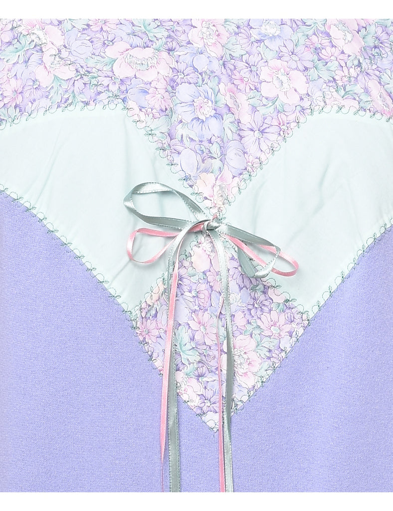 Lilac 1990s Floral Sweatshirt - L