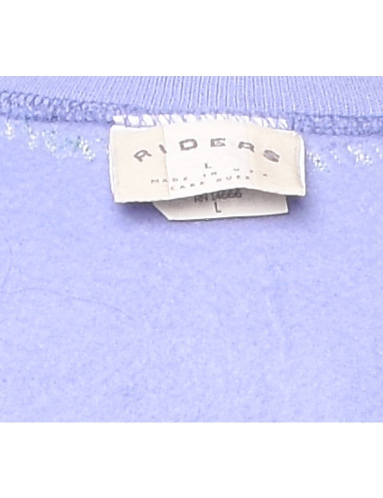 Lilac 1990s Floral Sweatshirt - L