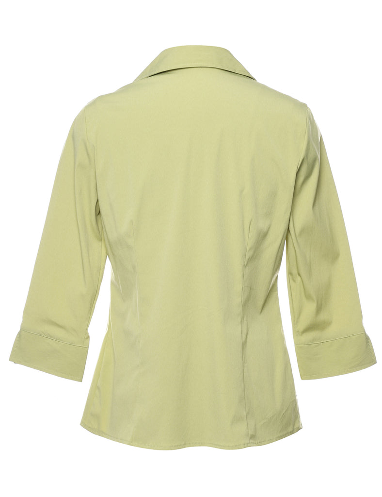 Lime Green Pin Tucks Shirt - S