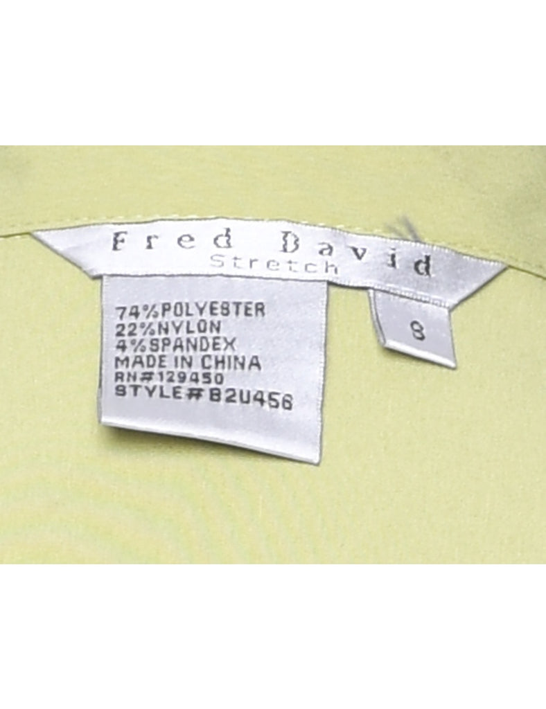 Lime Green Pin Tucks Shirt - S