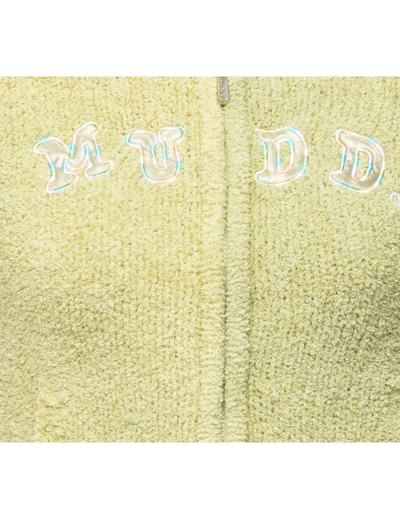 Lime Green Y2K Cropped Cardigan - S