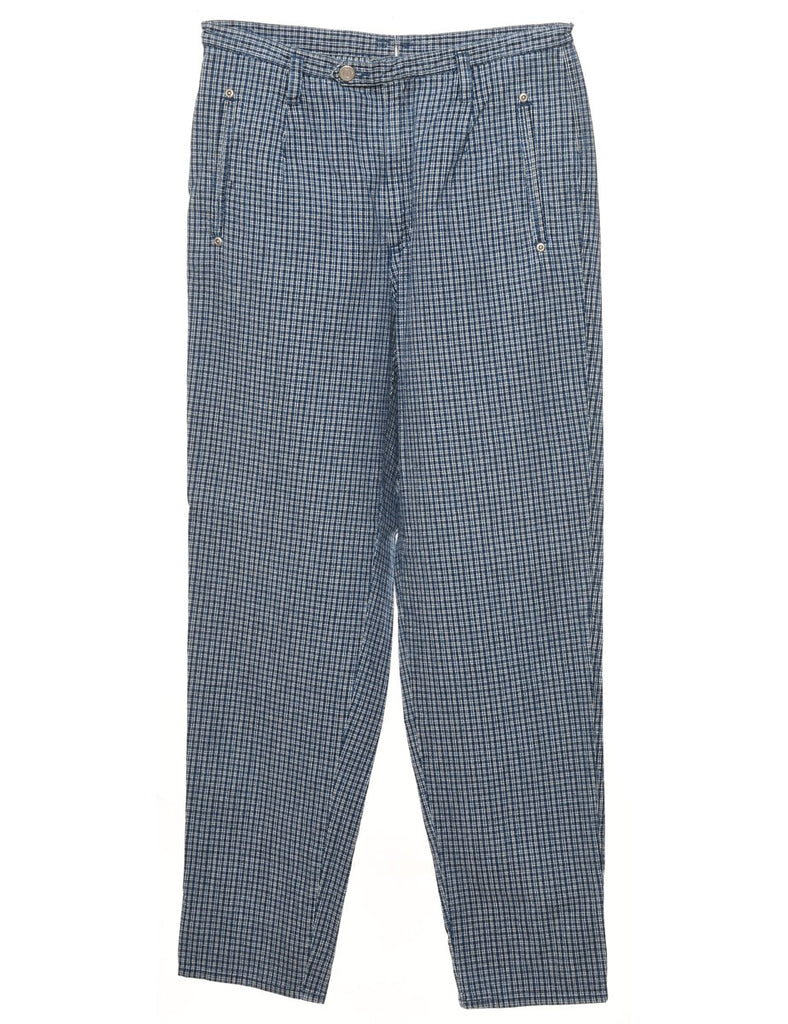 Liz Claiborne Navy Checked Trousers - W30 L30