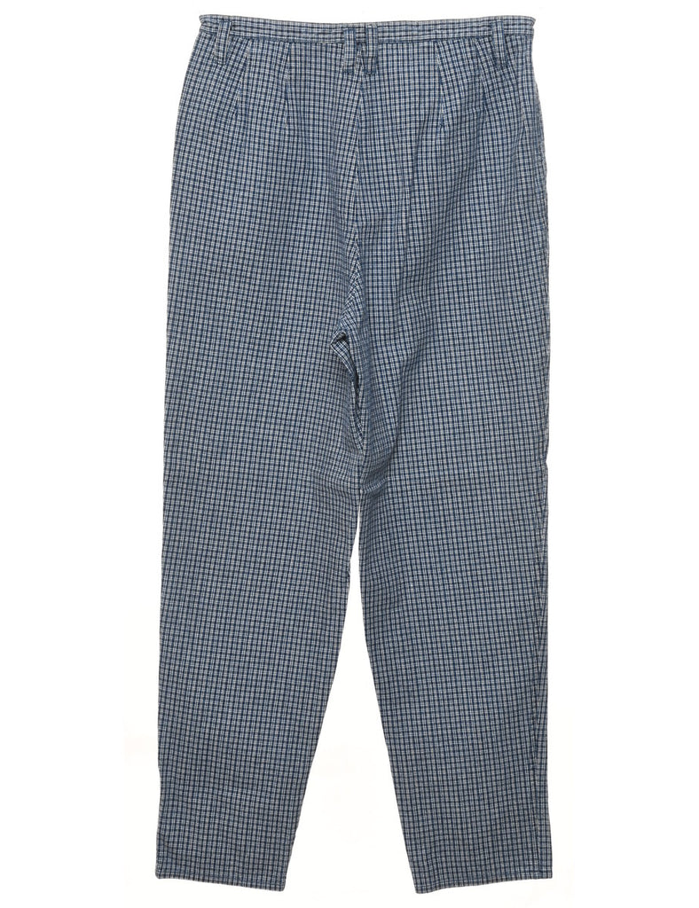 Liz Claiborne Navy Checked Trousers - W30 L30