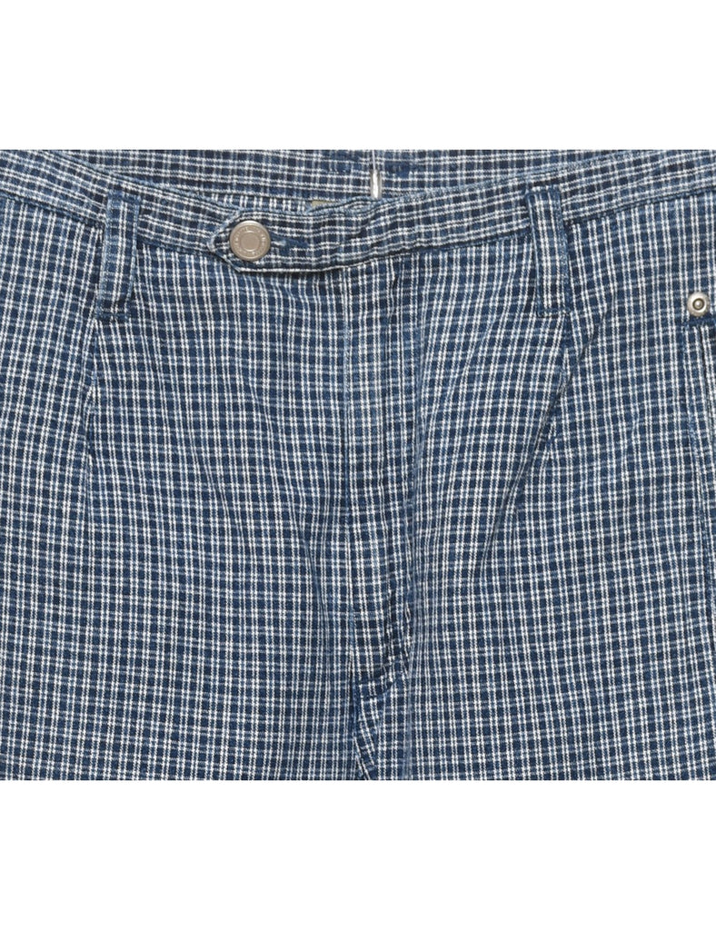 Liz Claiborne Navy Checked Trousers - W30 L30