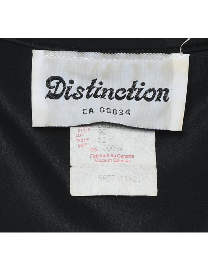 Long Sleeved Black Blouse - L