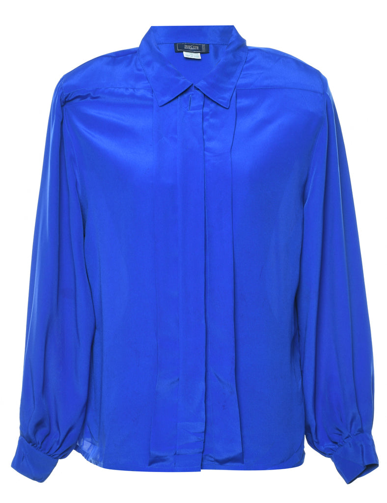 Long Sleeved Blue Blouse - L