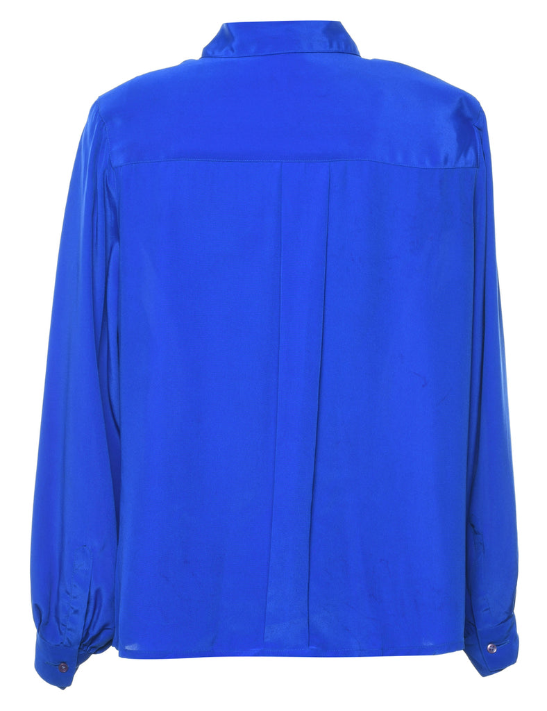 Long Sleeved Blue Blouse - L