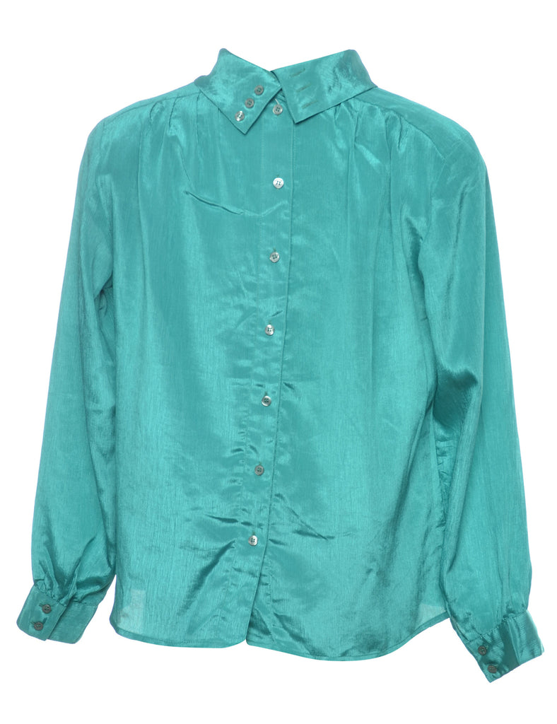 Long Sleeved Green  Blouse - L