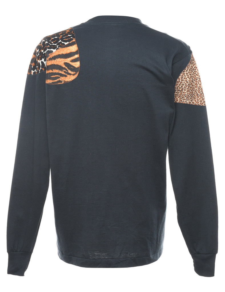 Long-Sleeved Leopard Print T-shirt - L