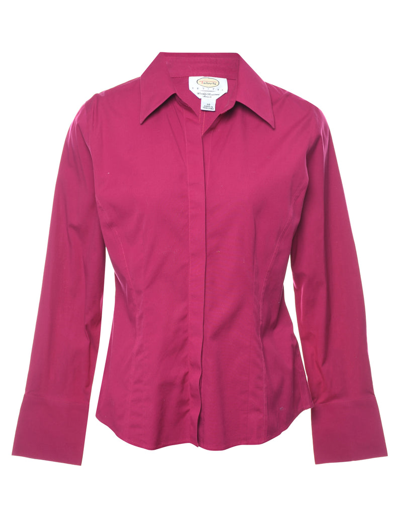 Long Sleeved Magenta Shirt - M
