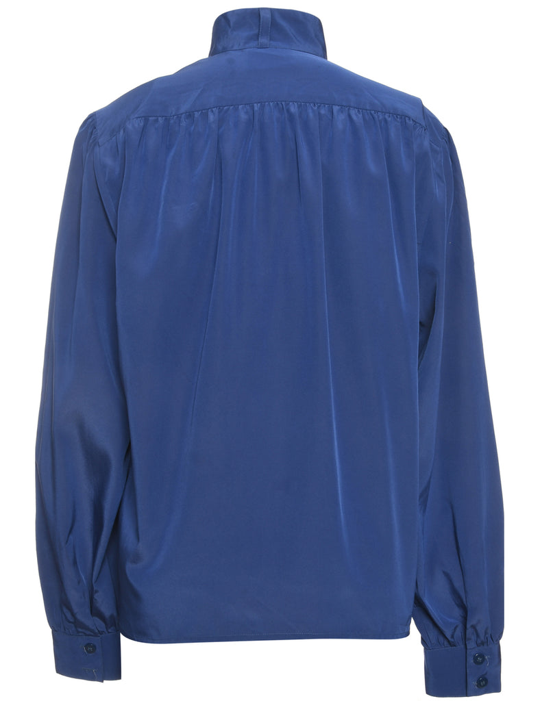 Long Sleeved Navy Blouse - L