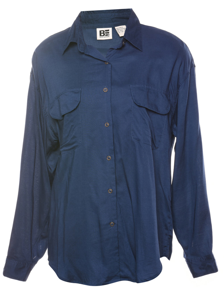 Long Sleeved Navy Shirt - M