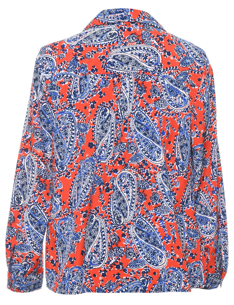 Long Sleeved Paisley Shirt - L