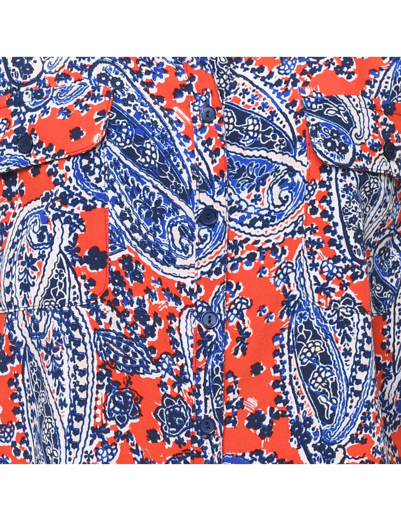 Long Sleeved Paisley Shirt - L