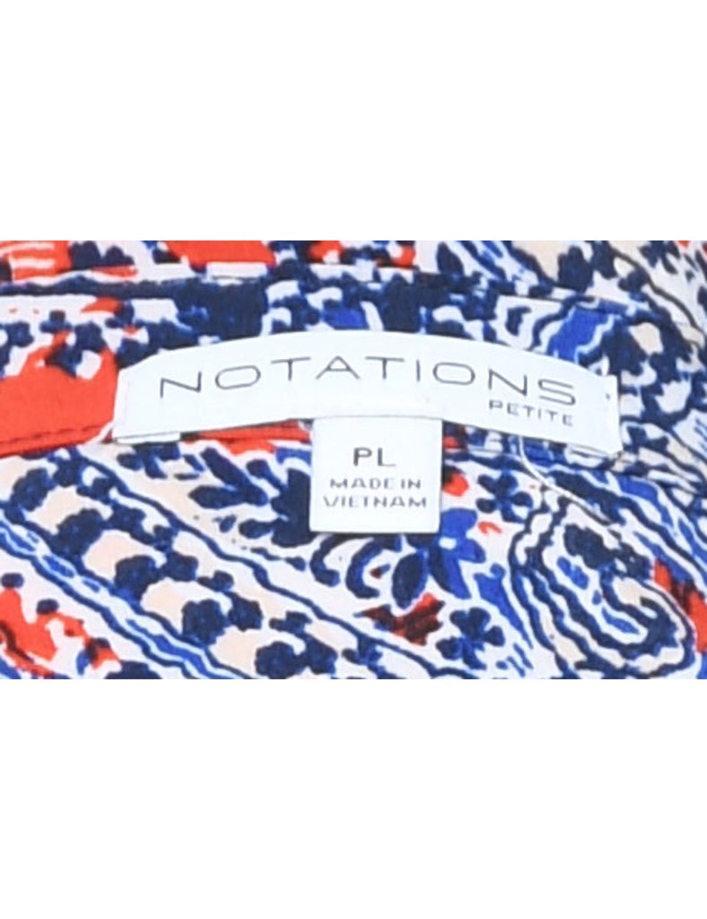 Long Sleeved Paisley Shirt - L