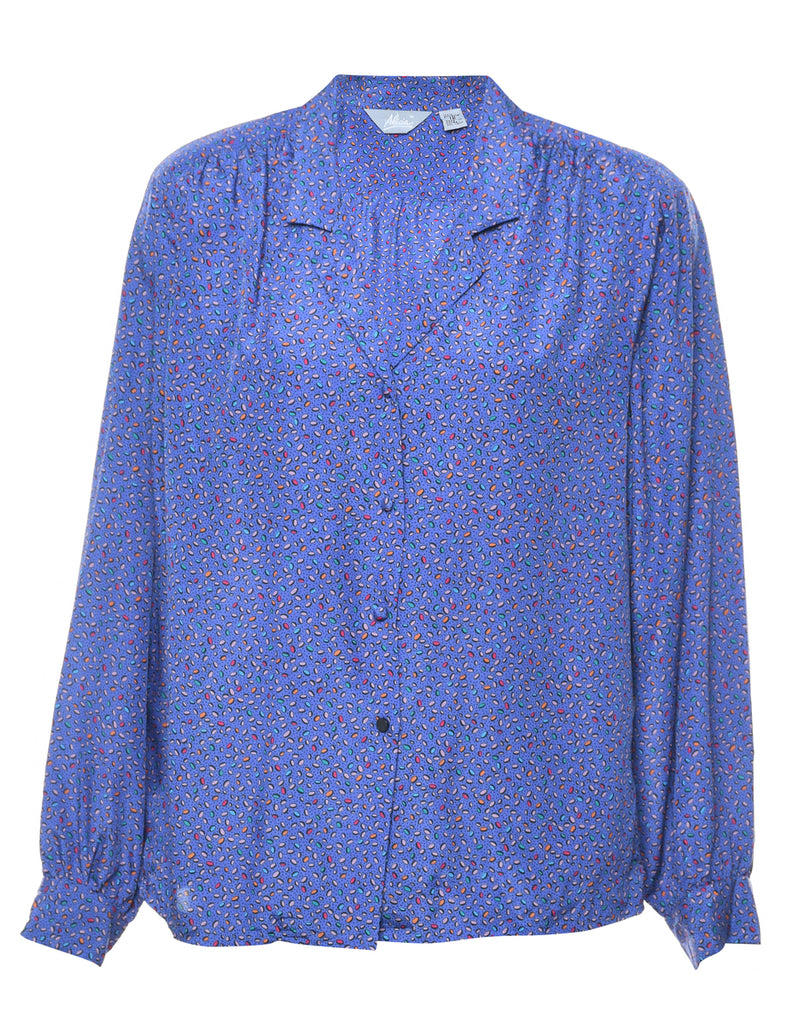 Long Sleeved Patterned Blouse - M