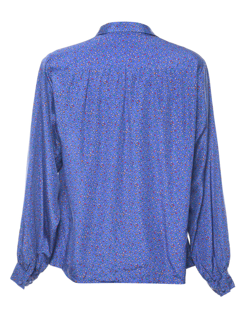 Long Sleeved Patterned Blouse - M