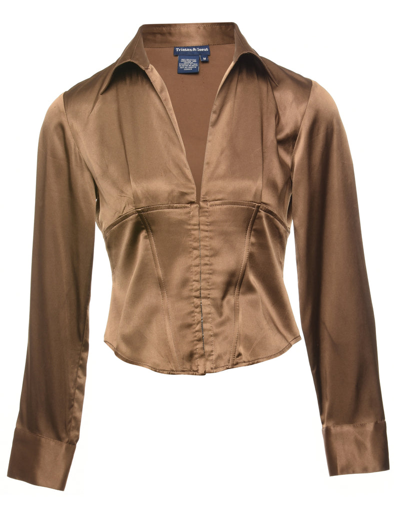 Long Sleeved Y2K Blouse - M