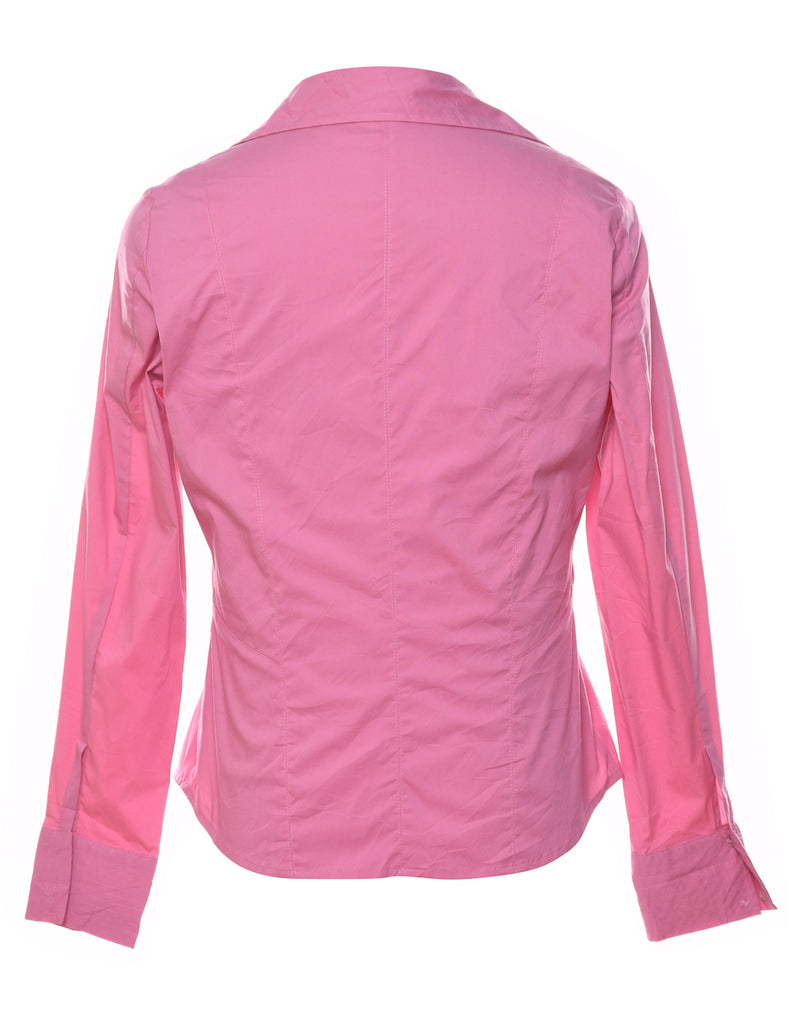 Long Sleeved Y2K Pink Blouse - S
