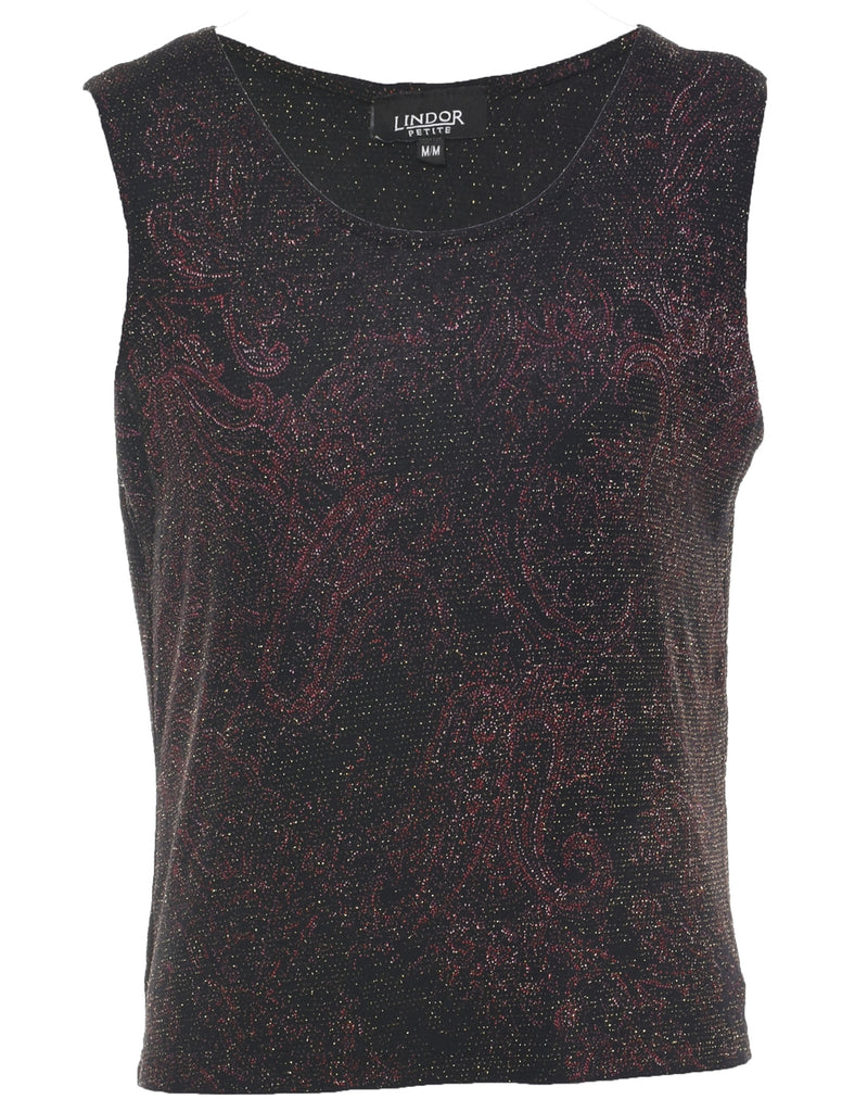 Lurex Black Evening Top - M
