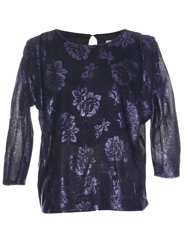 Lurex Purple Evening Top - L