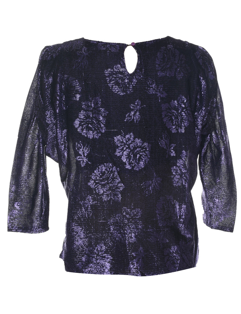 Lurex Purple Evening Top - L