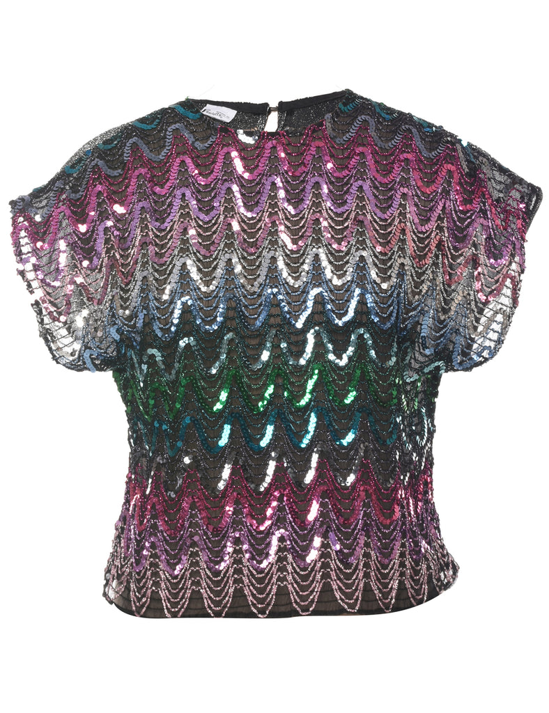 Lurex Sequins Evening Top - L