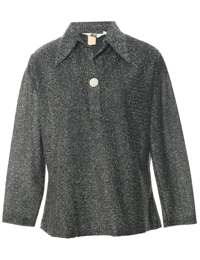 Lurex Silver Blouse - L