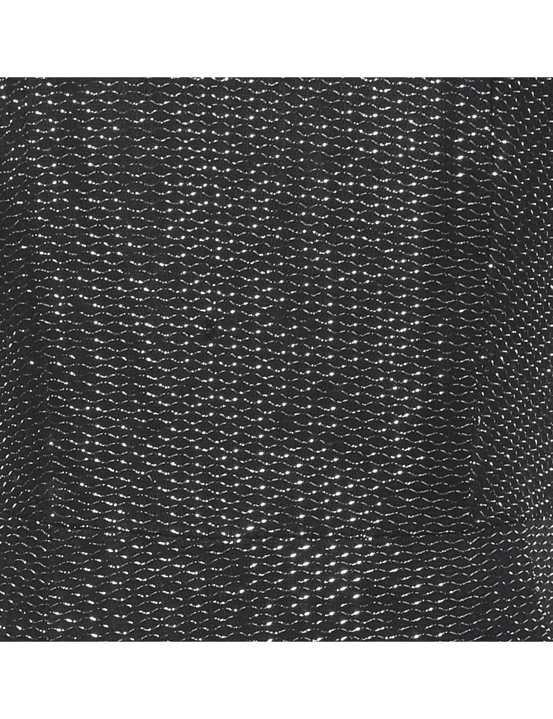 Lurex Thread Pattern Black & Silver Dress - L