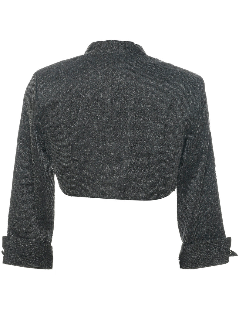 Lurex Thread Pattern Bolero Jacket - M