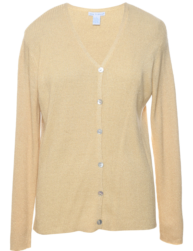 Lurex Thread Pattern Cardigan - L