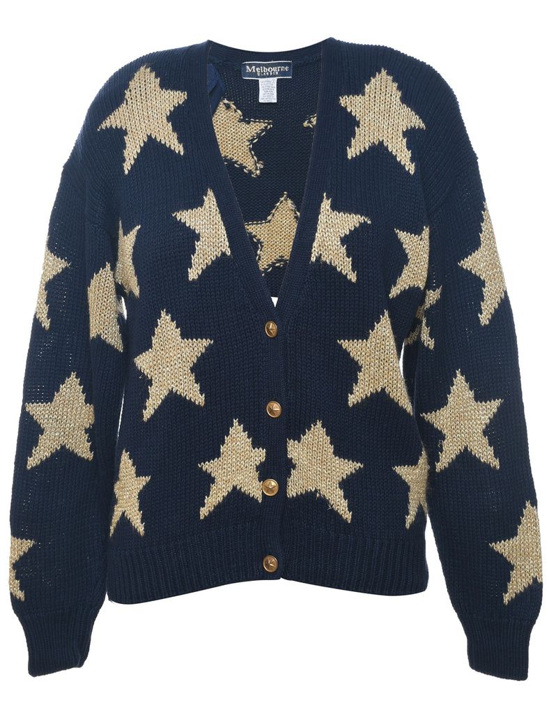 Lurex Thread Pattern Cardigan - S