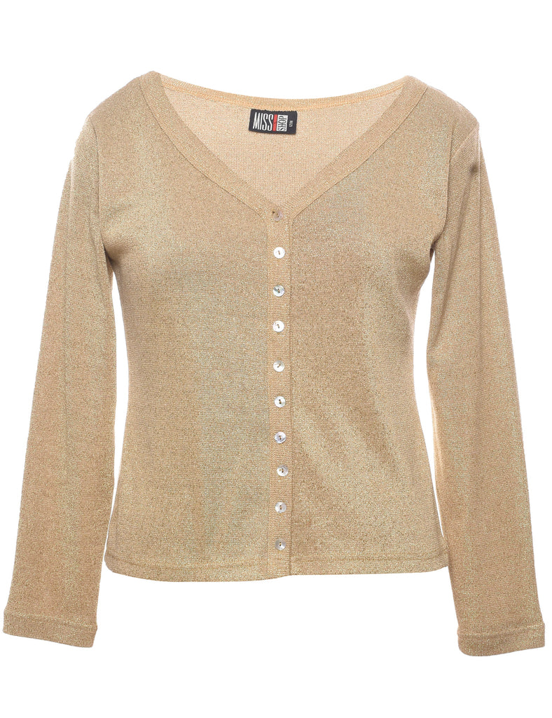 Lurex Thread Pattern Cardigan - L